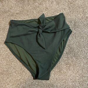 Janela Bay swim bottoms sage green with bow